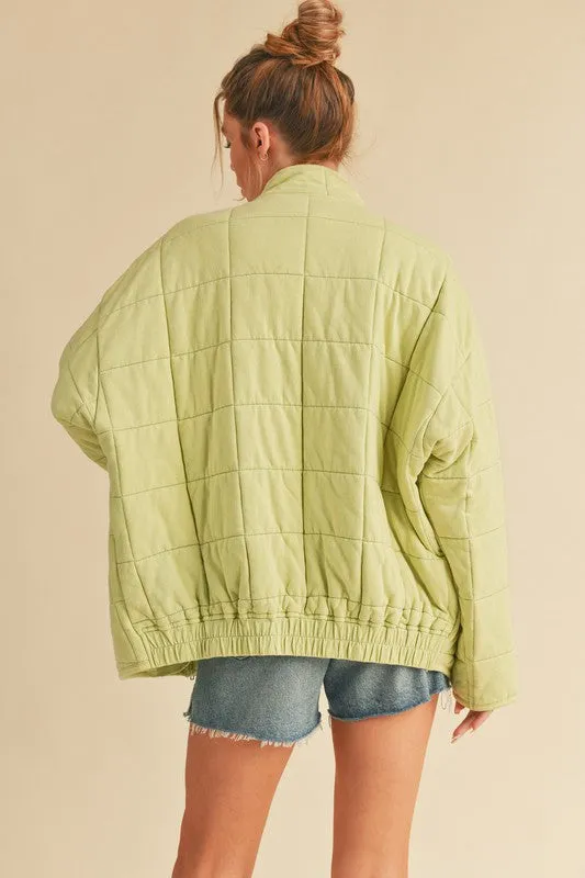 100% Cotton Checked Quilt Zip Up Jacket