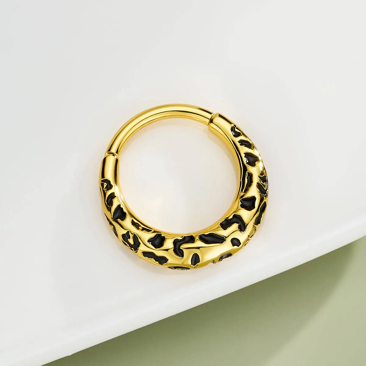 16G Leopard Print Segment Septum and Daith Ring