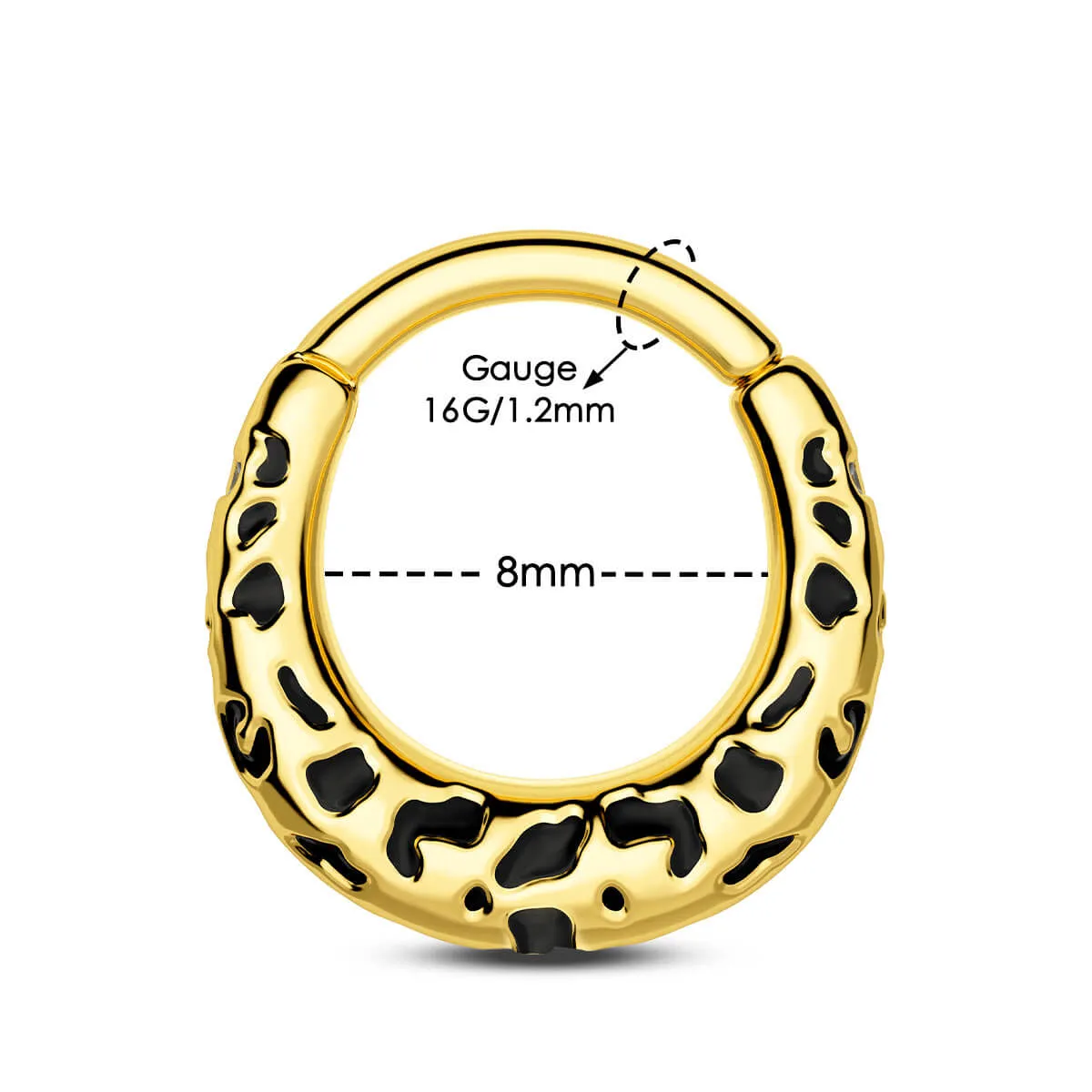 16G Leopard Print Segment Septum and Daith Ring