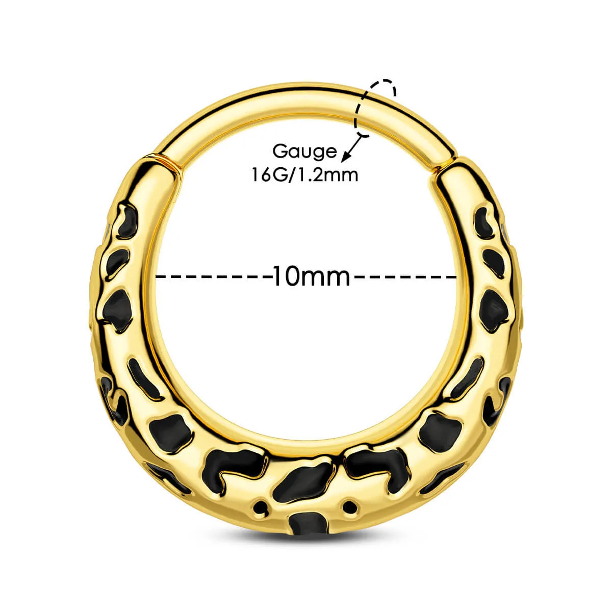 16G Leopard Print Segment Septum and Daith Ring