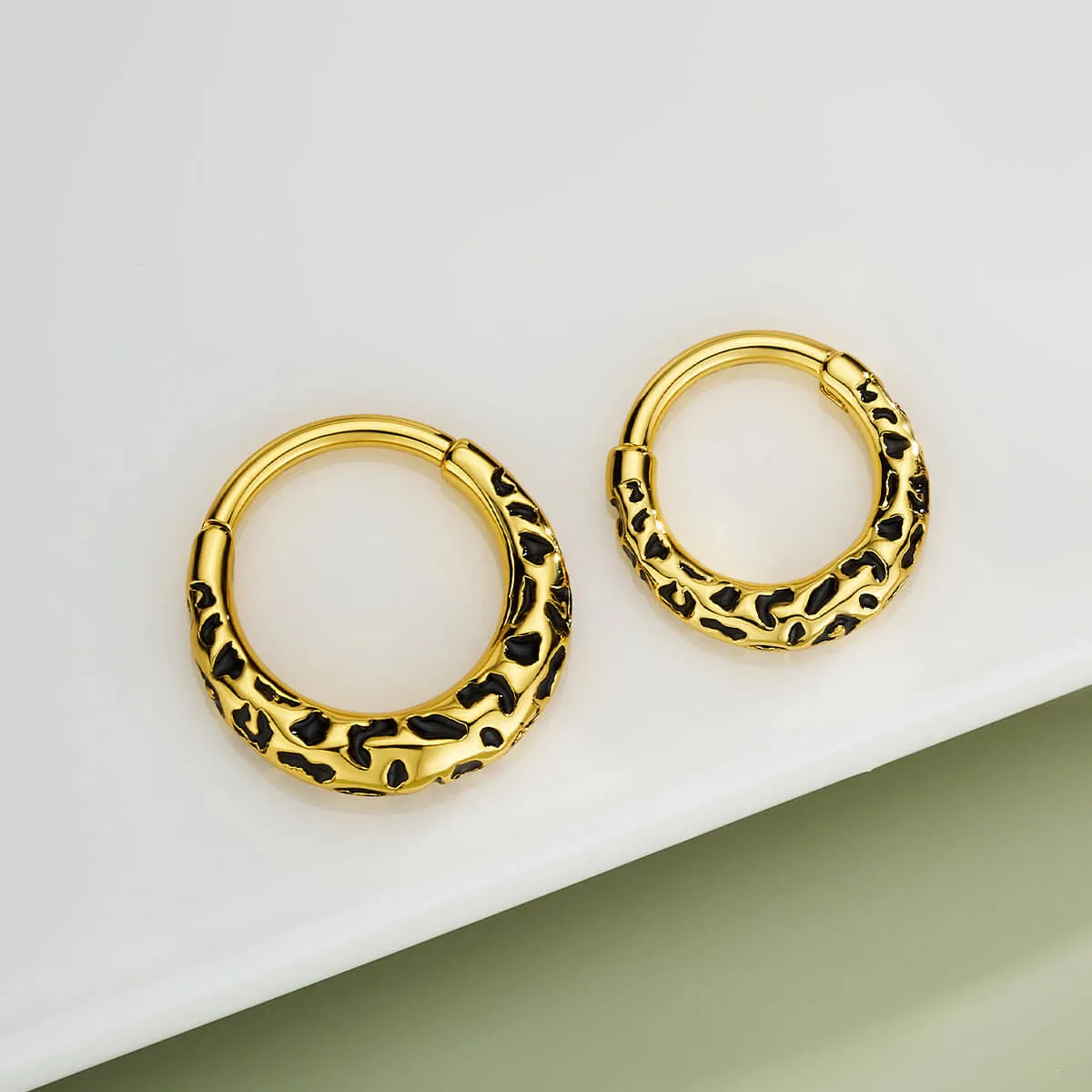 16G Leopard Print Segment Septum and Daith Ring