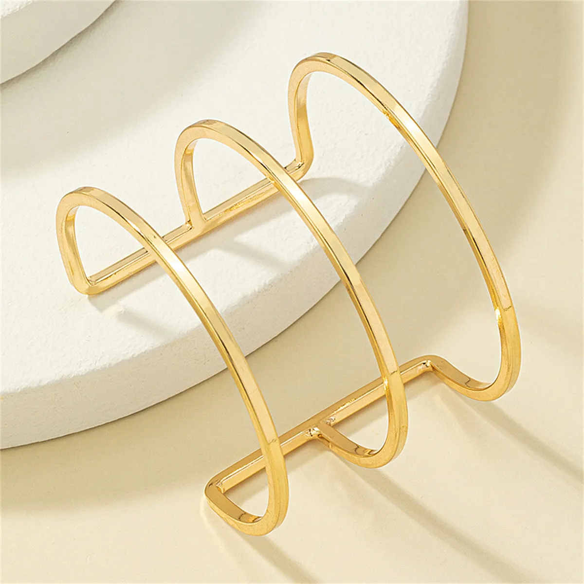 18K Gold-Plated Layered Cuff