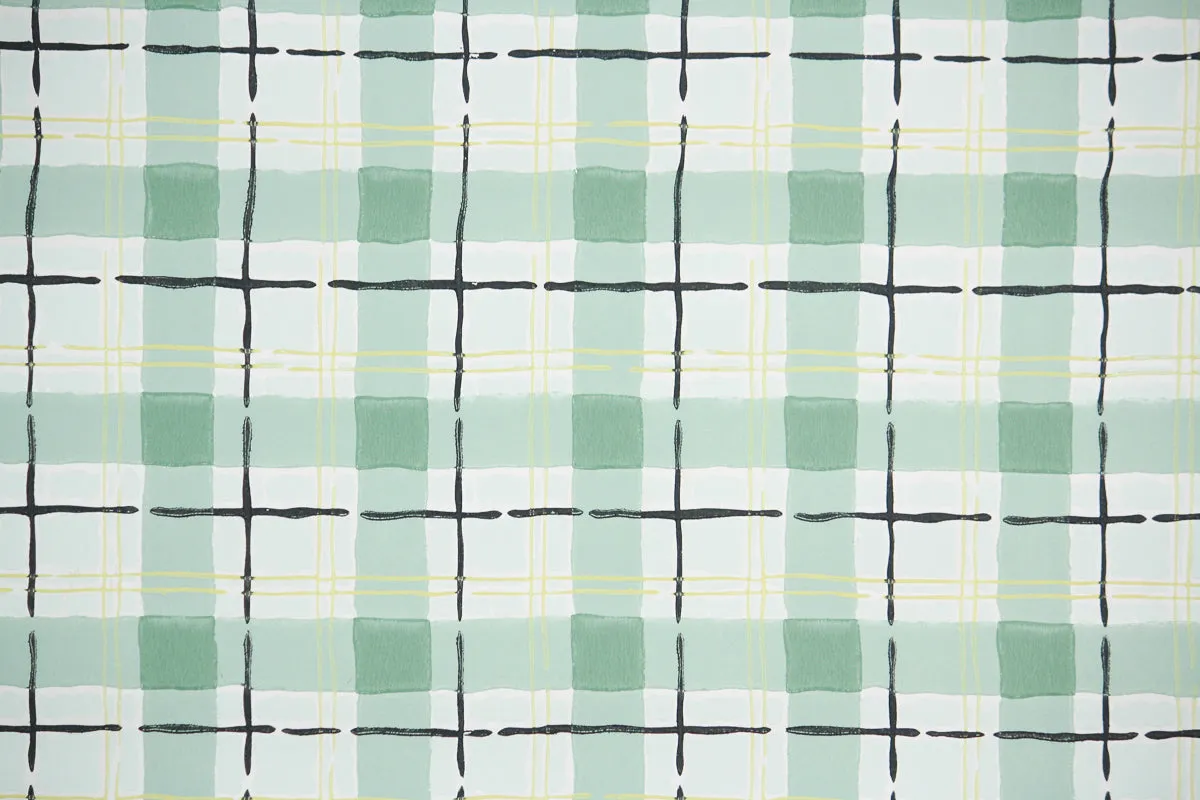 1950s Plaid Vintage Wallpaper