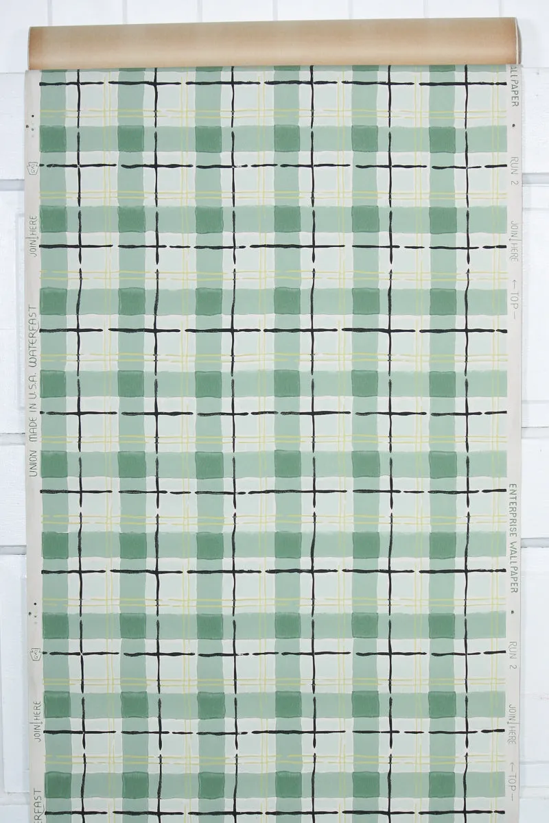 1950s Plaid Vintage Wallpaper