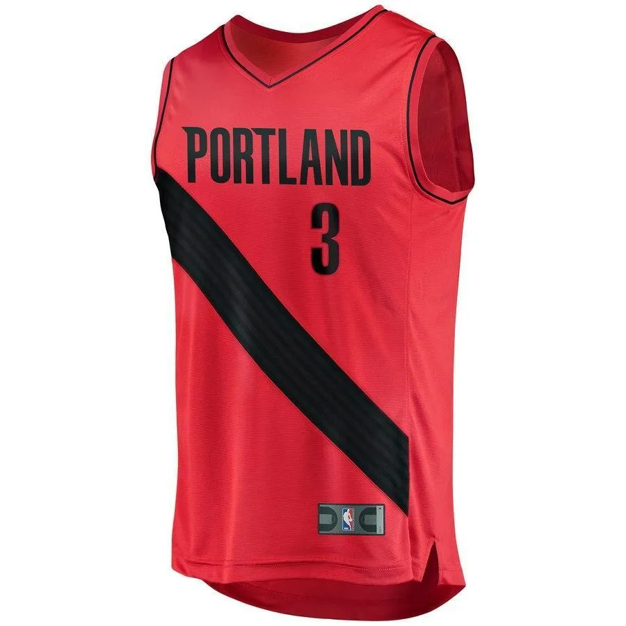 3 - C.J. McCollum Portland Trail Blazers Fast Break Player Jersey - Statement Edition - Red