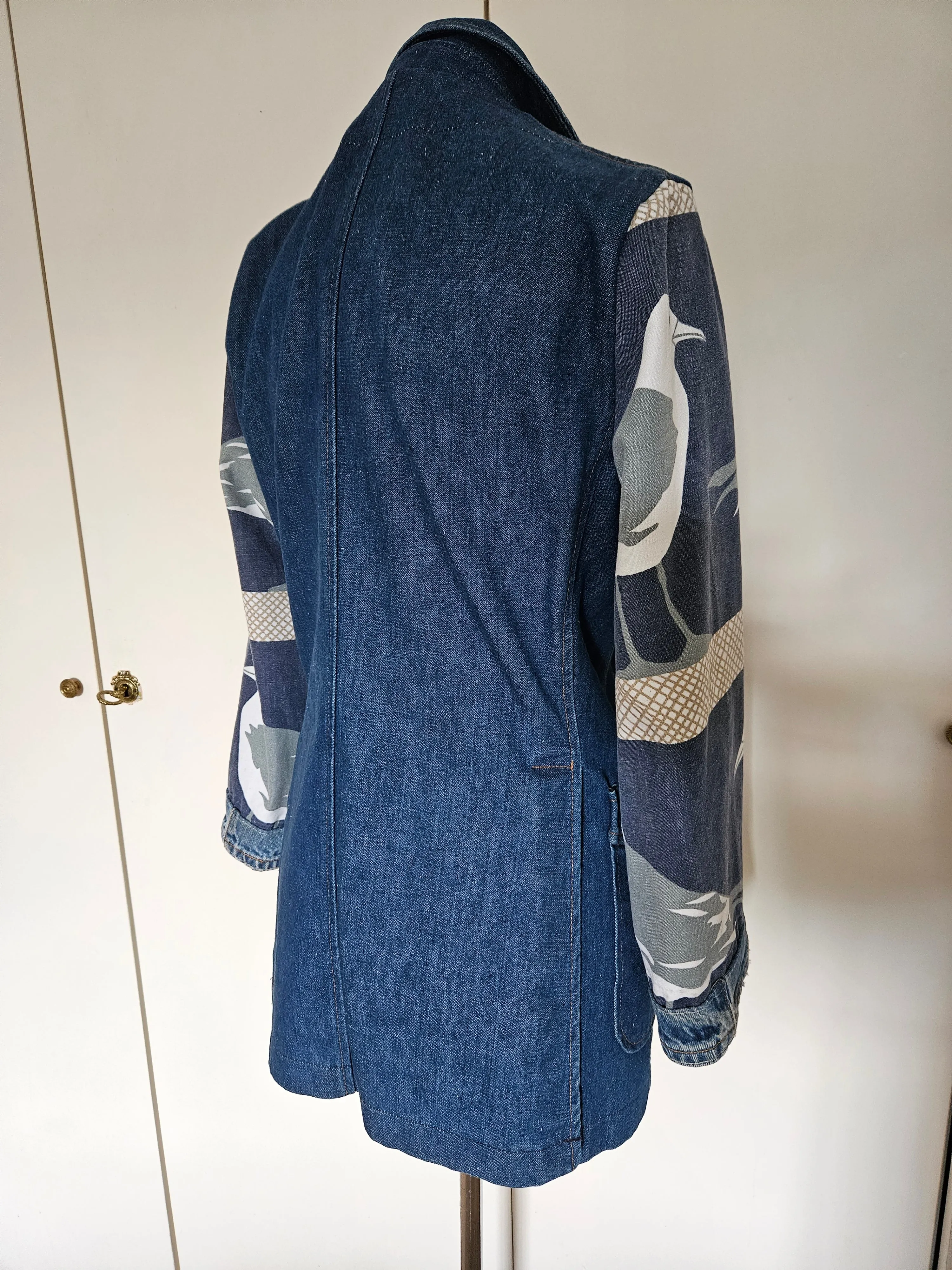 70's Patchwork Denim Seagull Blazer M/L