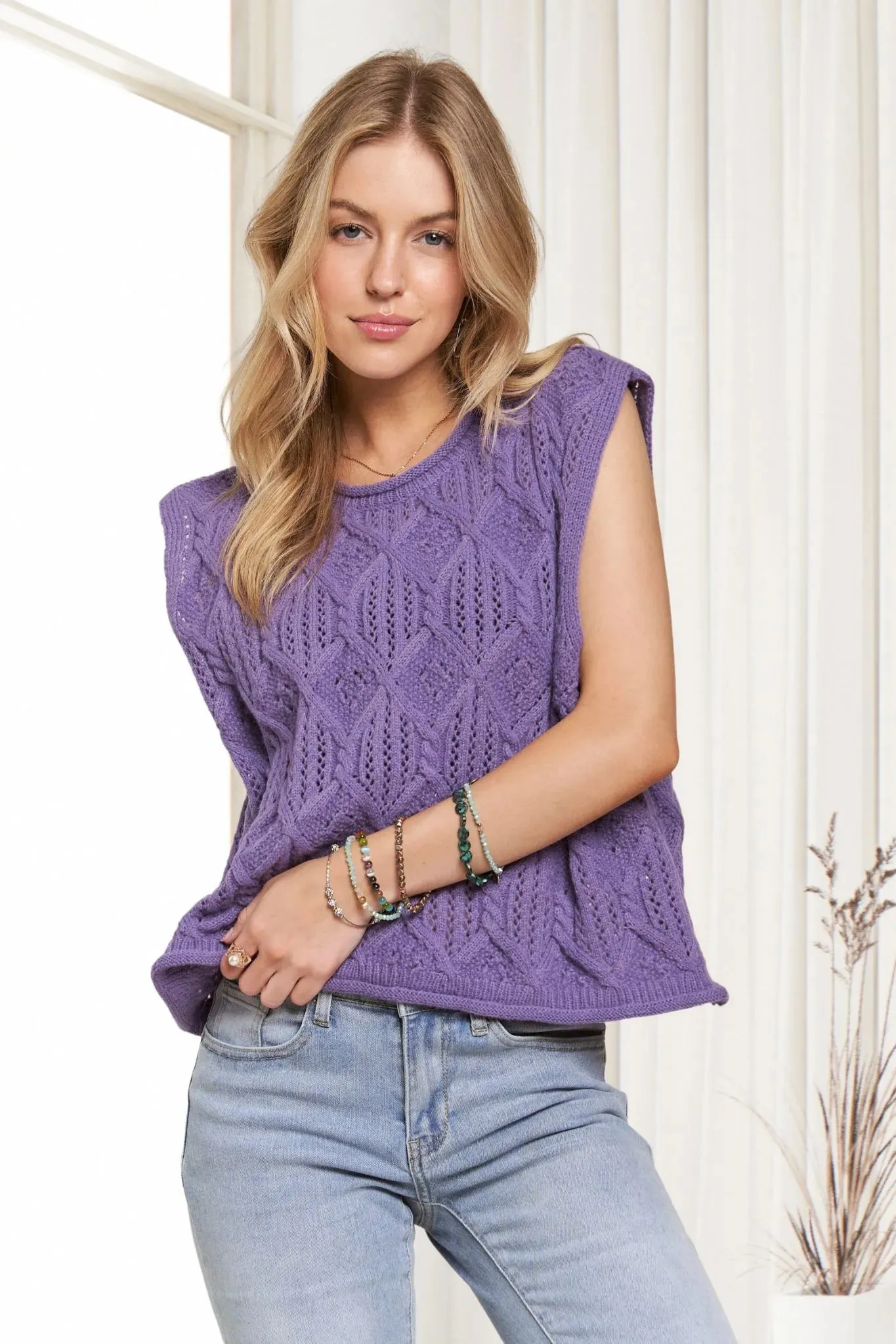 ADORA Lightweight Sweater Boxy Vest Top