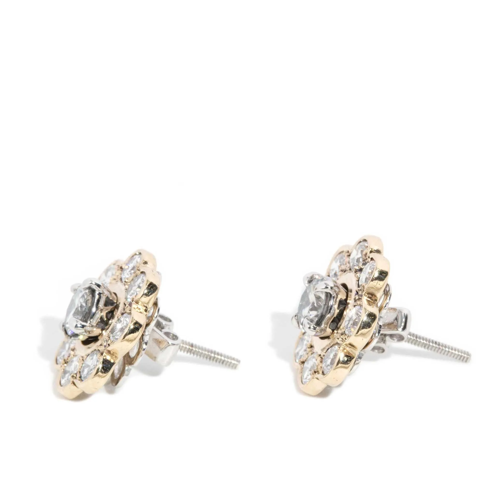Aelia 1990s Diamond Studs 18ct White Gold 9ct Jackets