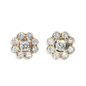 Aelia 1990s Diamond Studs 18ct White Gold 9ct Jackets