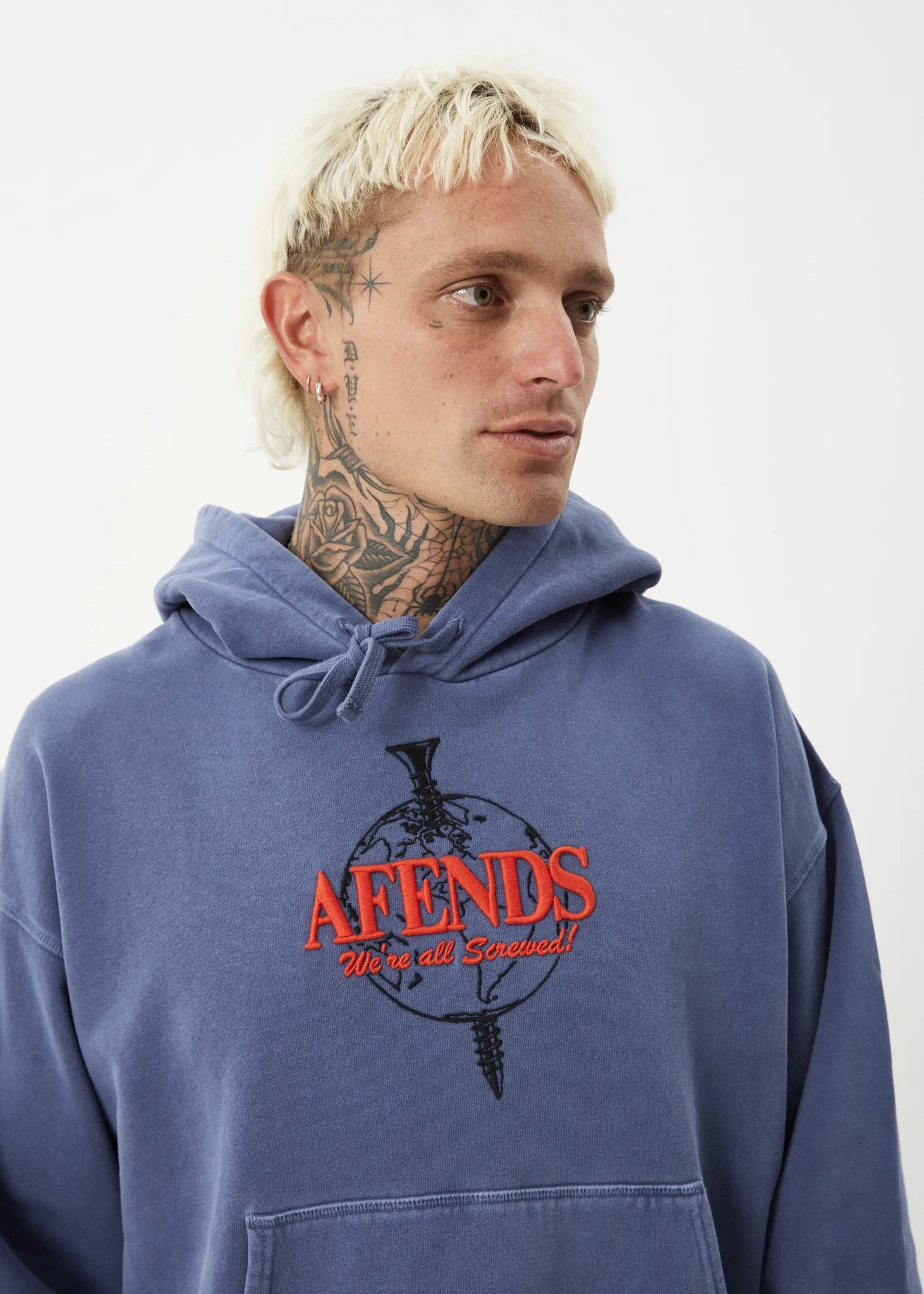 Afends HoodM Screwed Boxy Pu M243510-WMR
