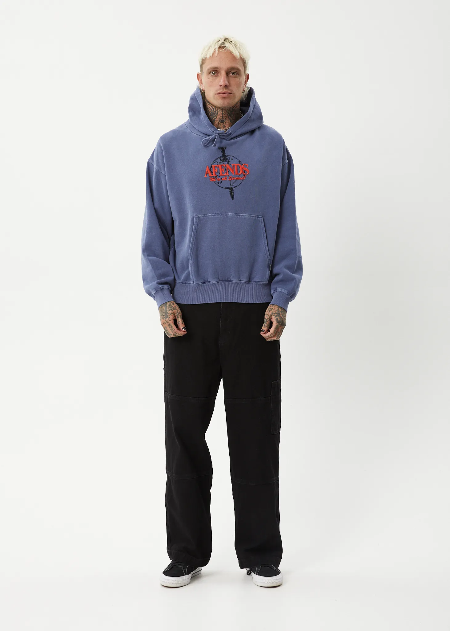Afends HoodM Screwed Boxy Pu M243510-WMR
