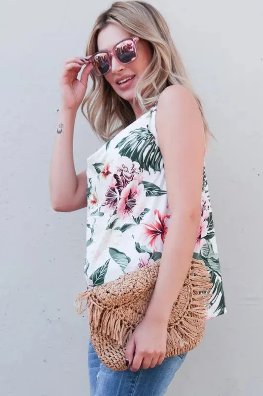 And The Why Floral Printed Casual Tank Top