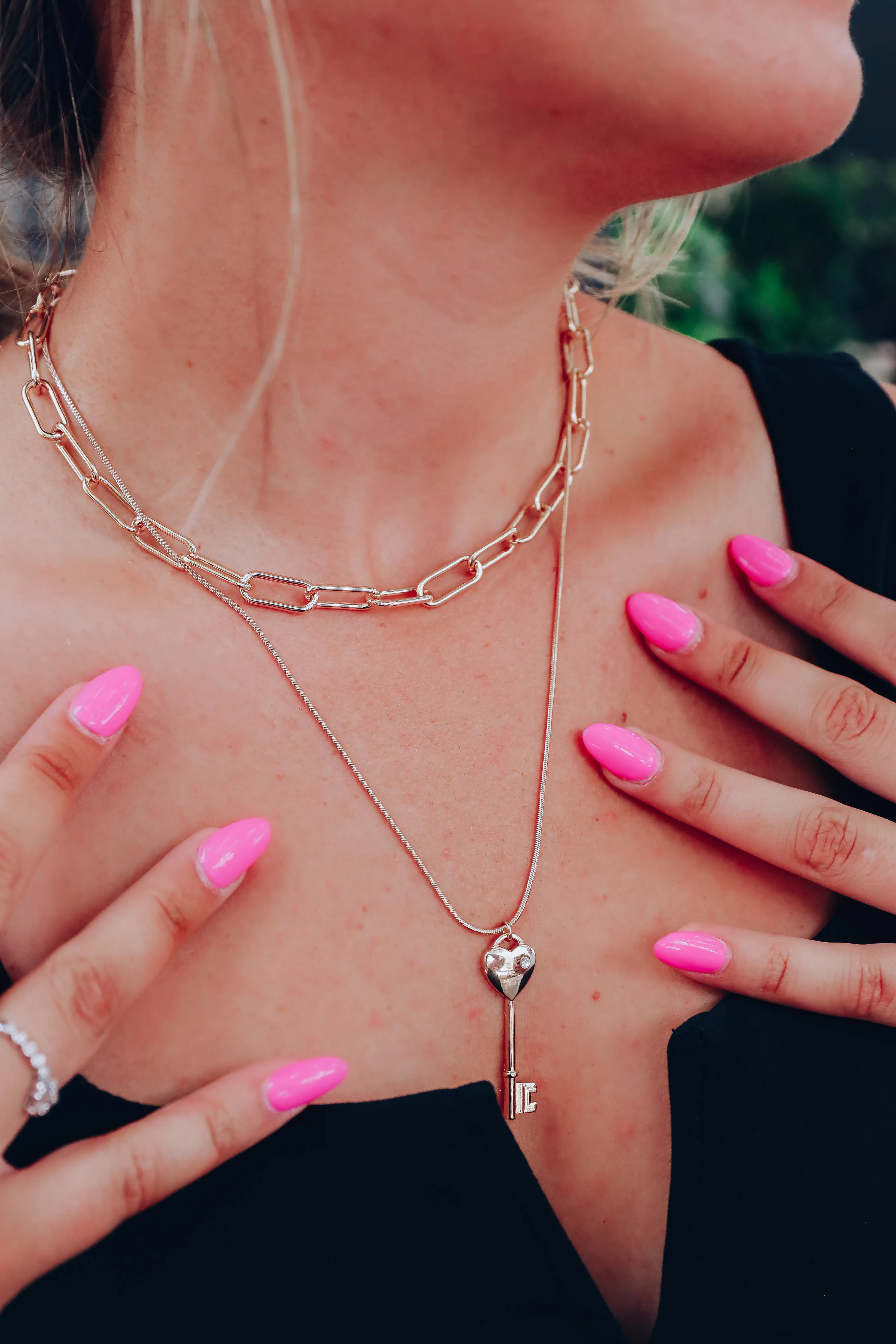 Ari Key Pendant Layered Necklace - Gold