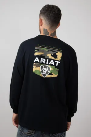 Ariat Lotf Camo Shields Long Sleeve T-Shirt for Men in Black | 10052035