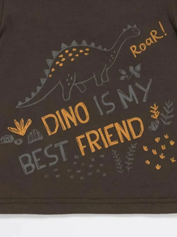Artie - Dino Best Friend Grey Baby and Boy T Shirt
