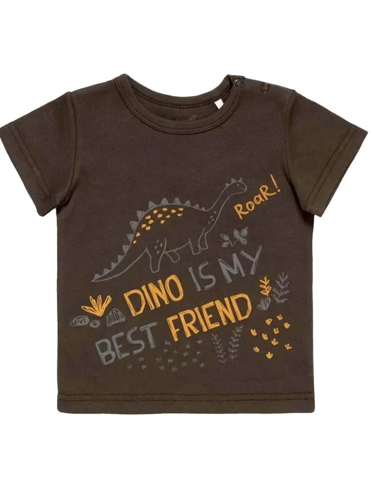 Artie - Dino Best Friend Grey Baby and Boy T Shirt