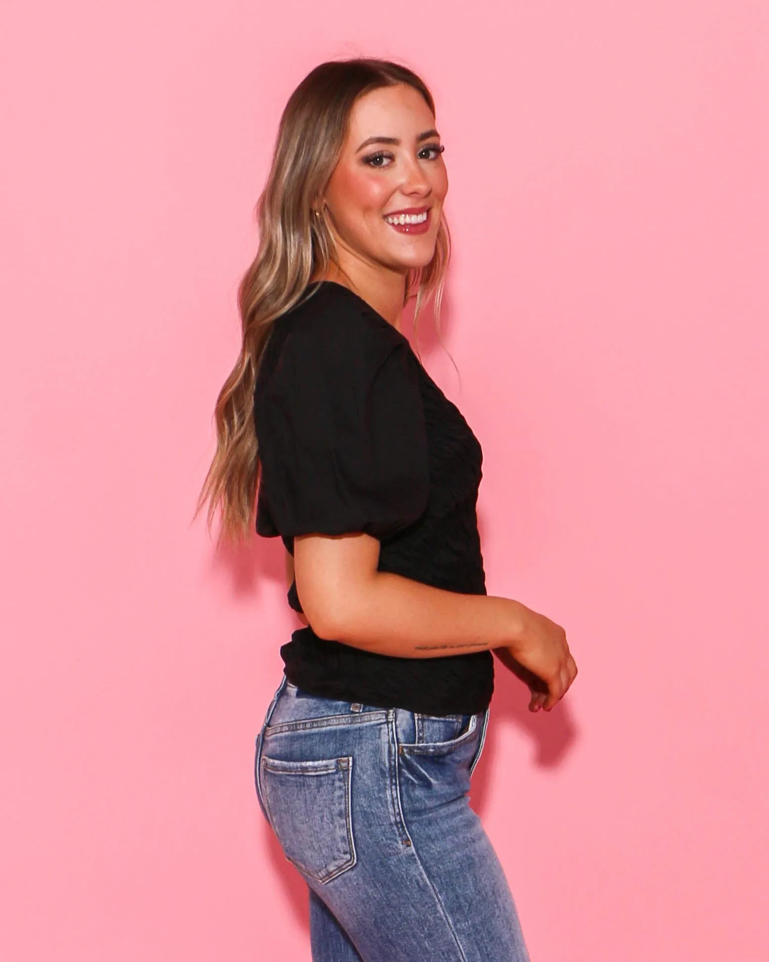Asymmetrical Smocked Top