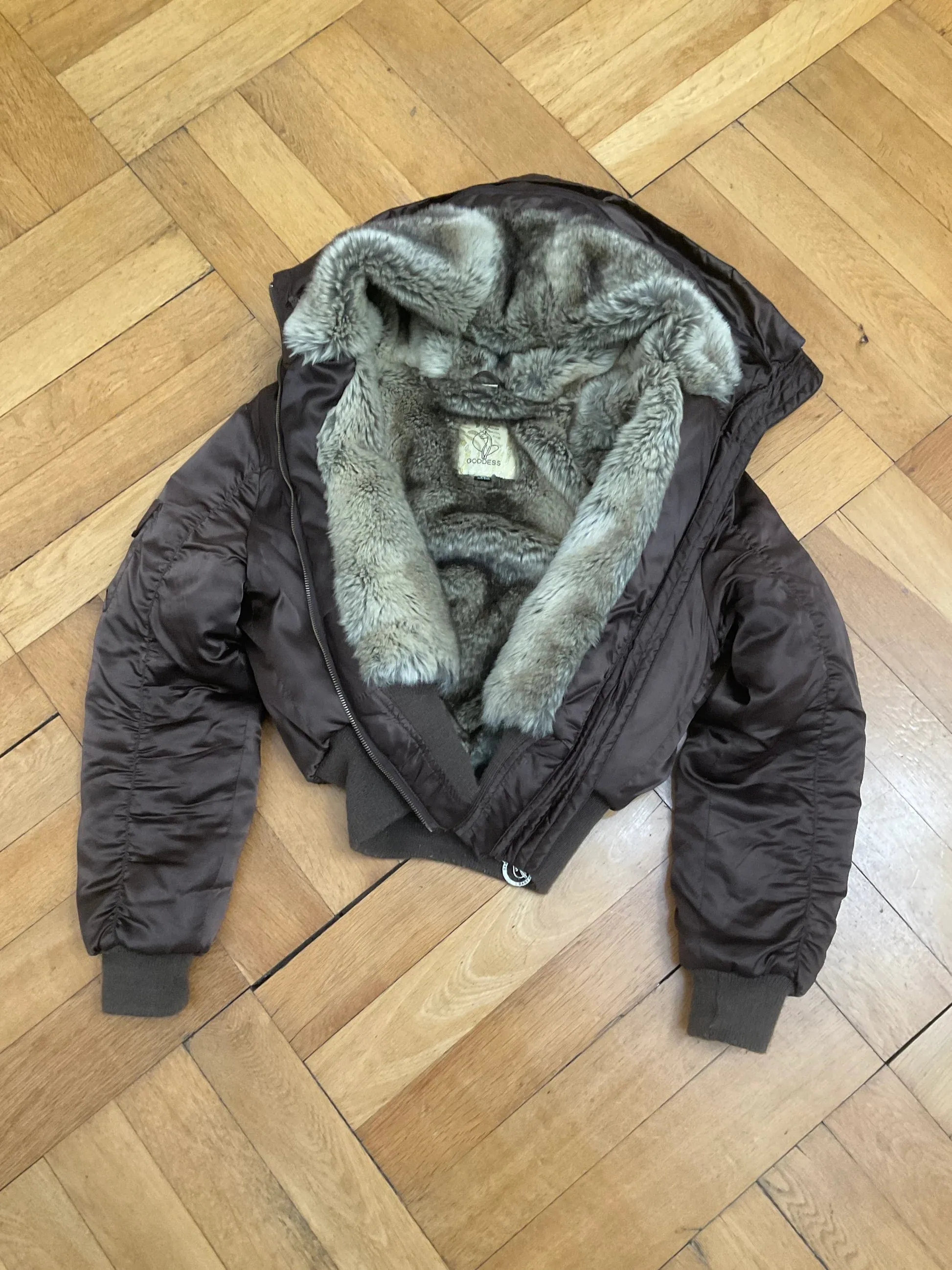 Baby Phat Premium Vintage Bomber Fur Jacket.