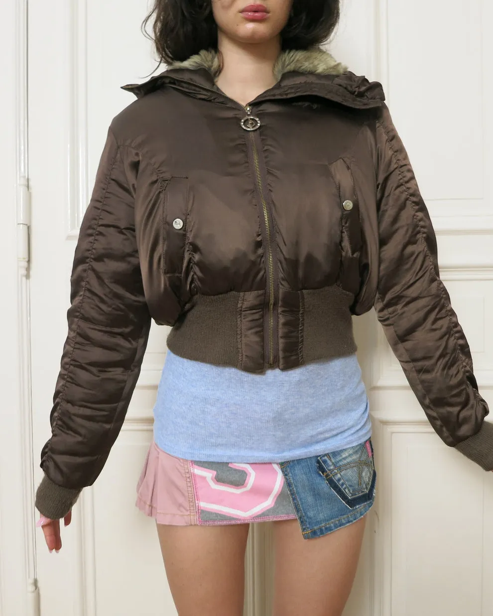 Baby Phat Premium Vintage Bomber Fur Jacket.