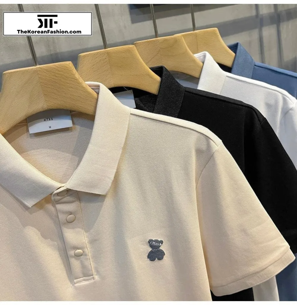 Bear Embroidery Polo T-Shirt