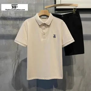 Bear Embroidery Polo T-Shirt