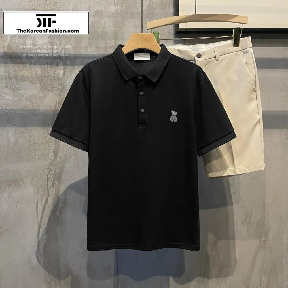 Bear Embroidery Polo T-Shirt