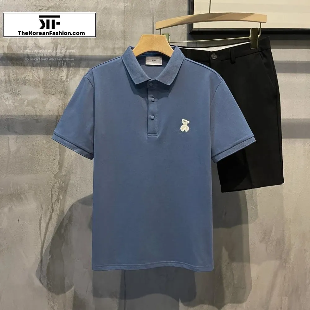 Bear Embroidery Polo T-Shirt