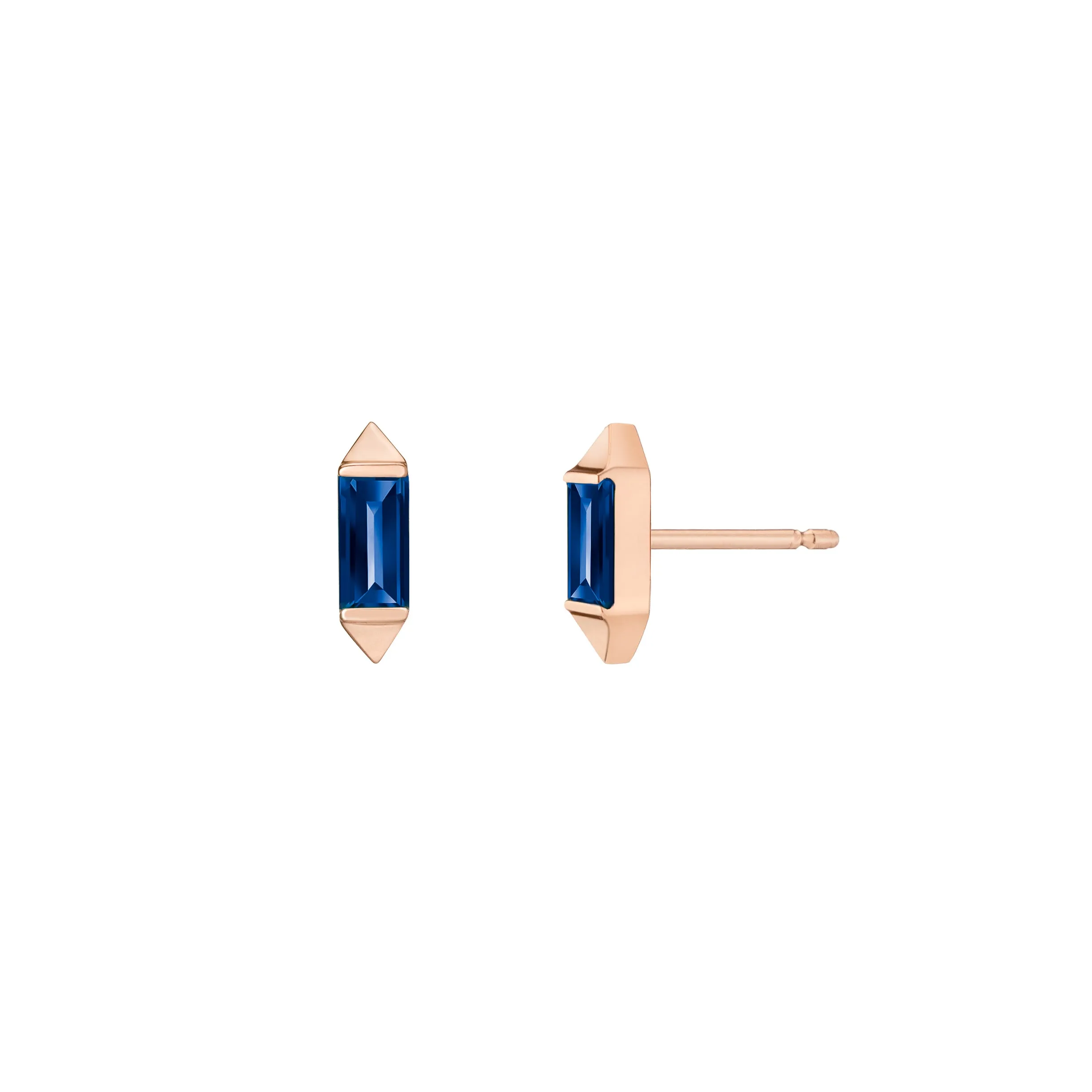 Bergama Baguette Studs - Colored Stones