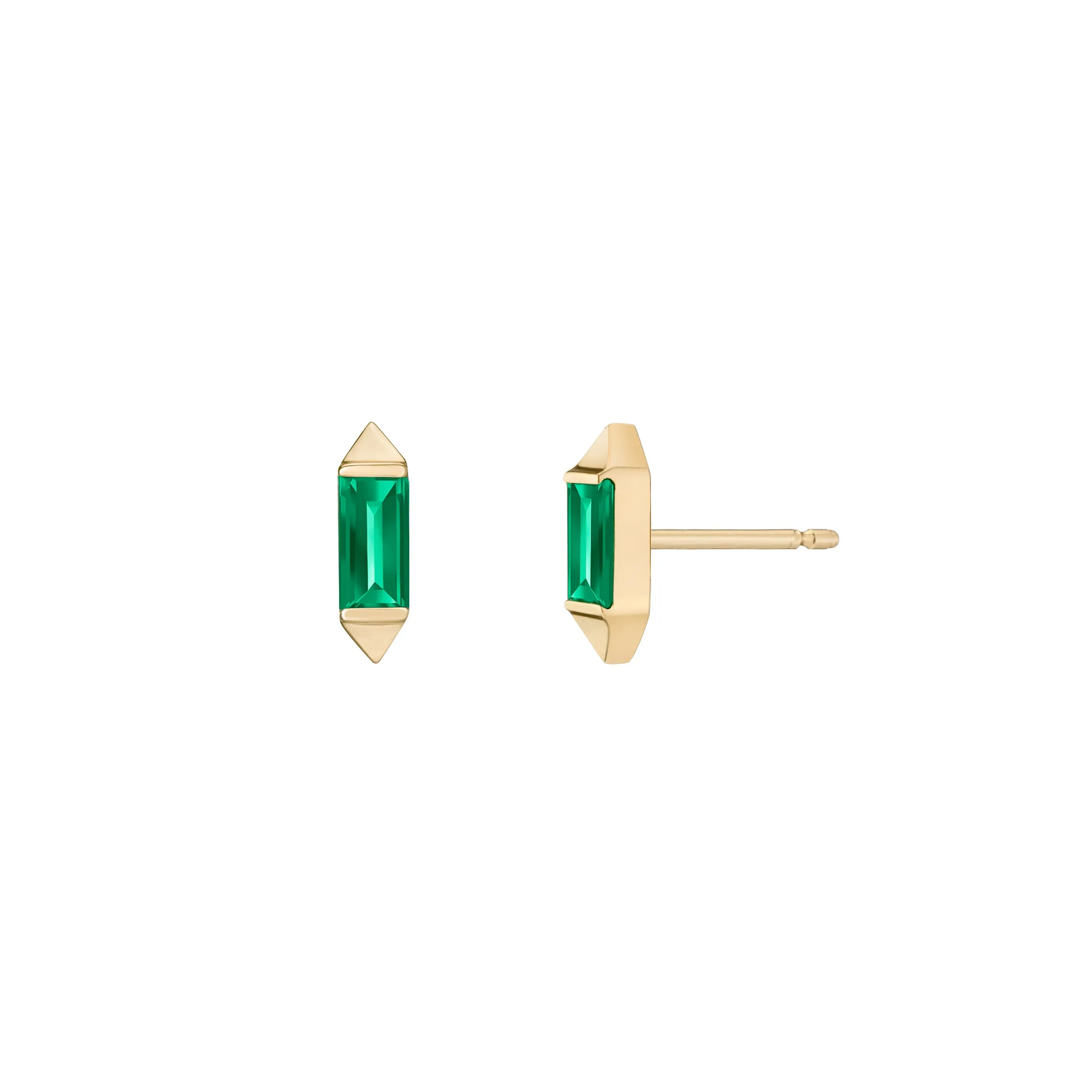 Bergama Baguette Studs - Colored Stones