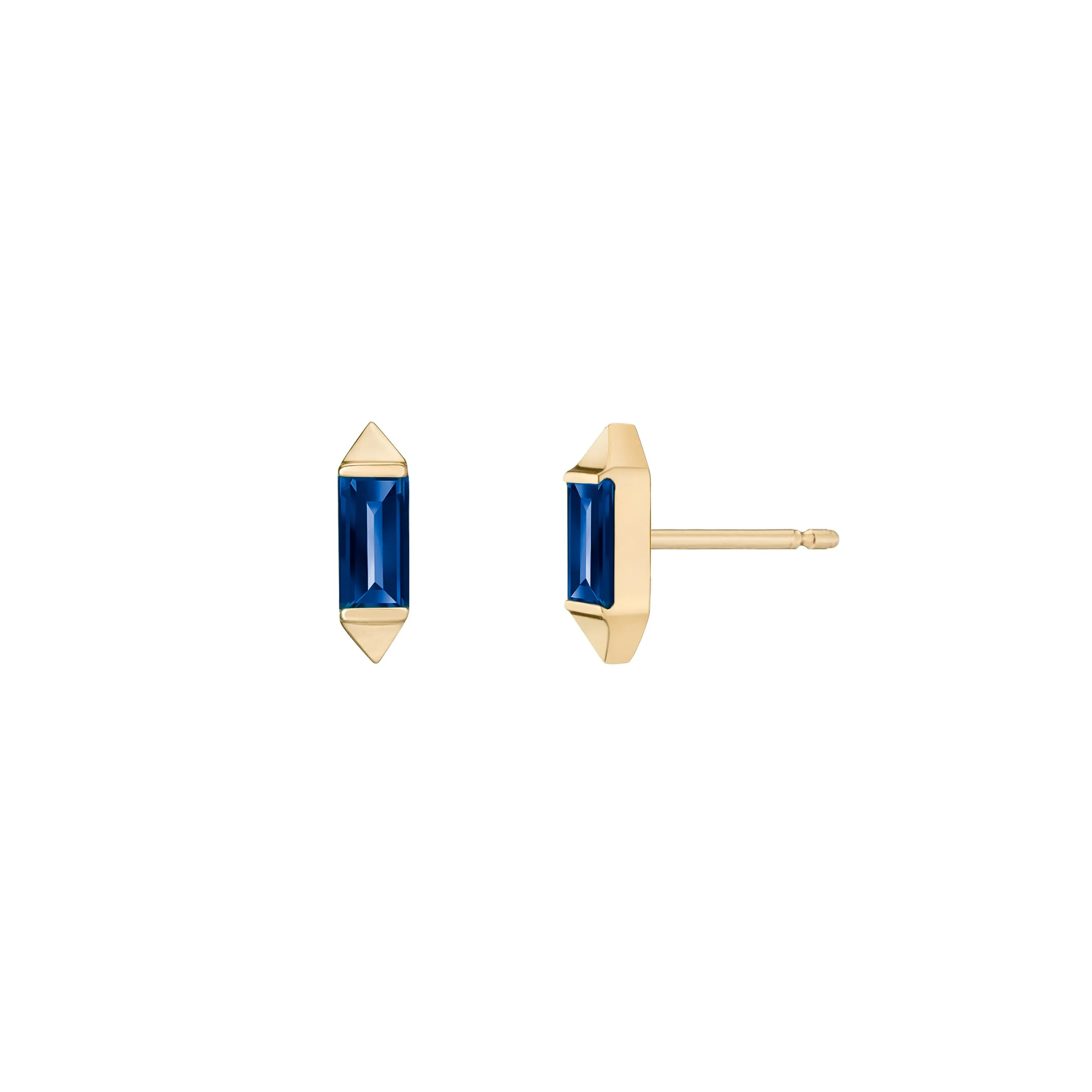 Bergama Baguette Studs - Colored Stones
