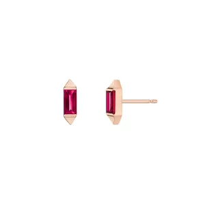 Bergama Baguette Studs - Colored Stones