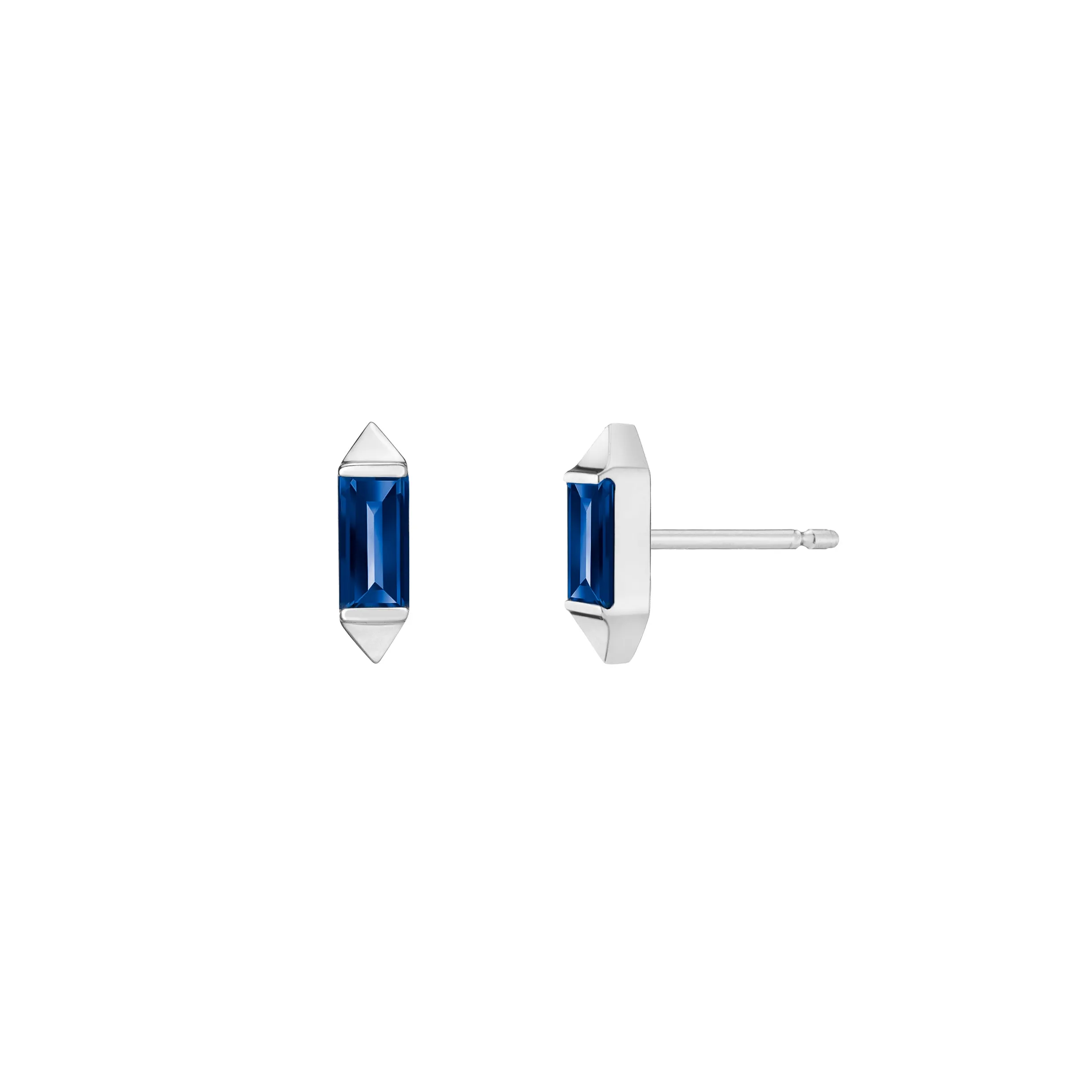 Bergama Baguette Studs - Colored Stones