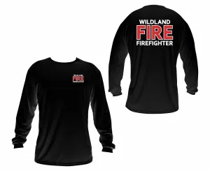 Black Wildland Fire Firefighter Long Sleeve T-Shirt