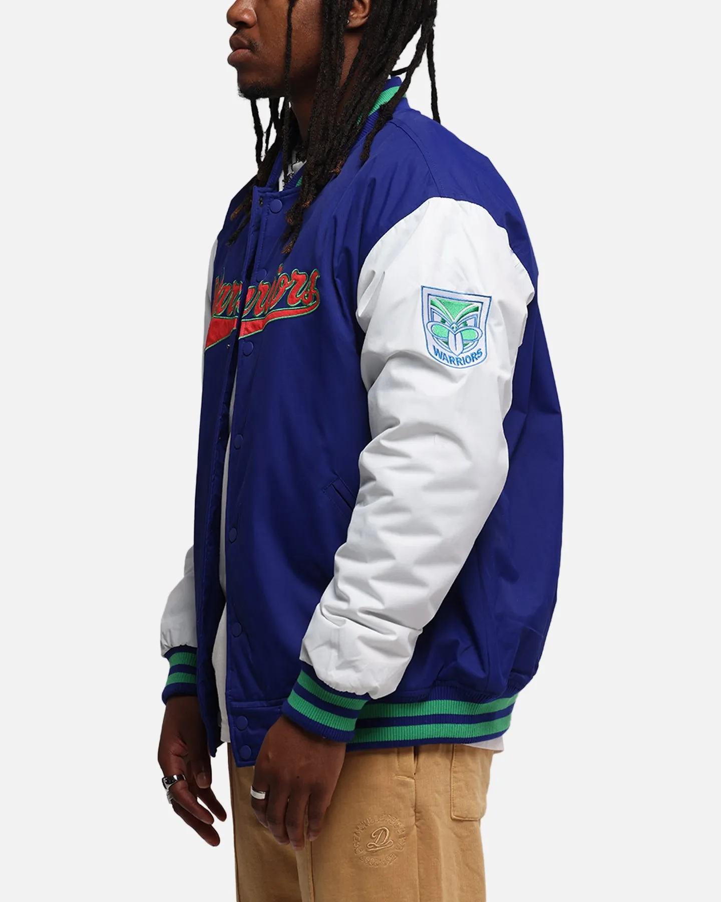 Bleacher Athletic New Zealand Warriors NRL 1908 Baseball Varsity Jacket Official Team Colour