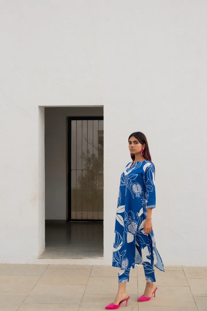 Blue Anaar Kurta and Pants Co-Ord