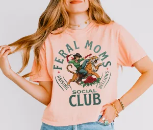 Boxy Crop Comfort Colors Feral Moms Social Club Shirt