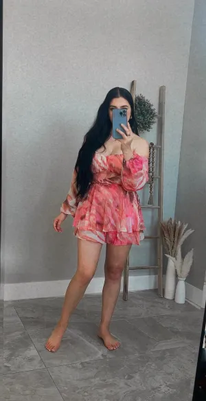 Brittaney Luxe Print Chiffon Shoulder Romper