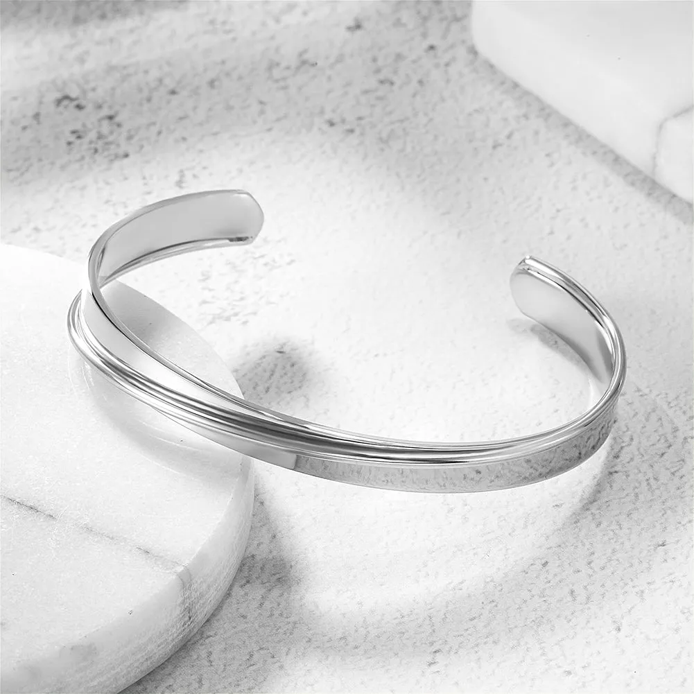 C-type layered bracelet-NSB1740STWG