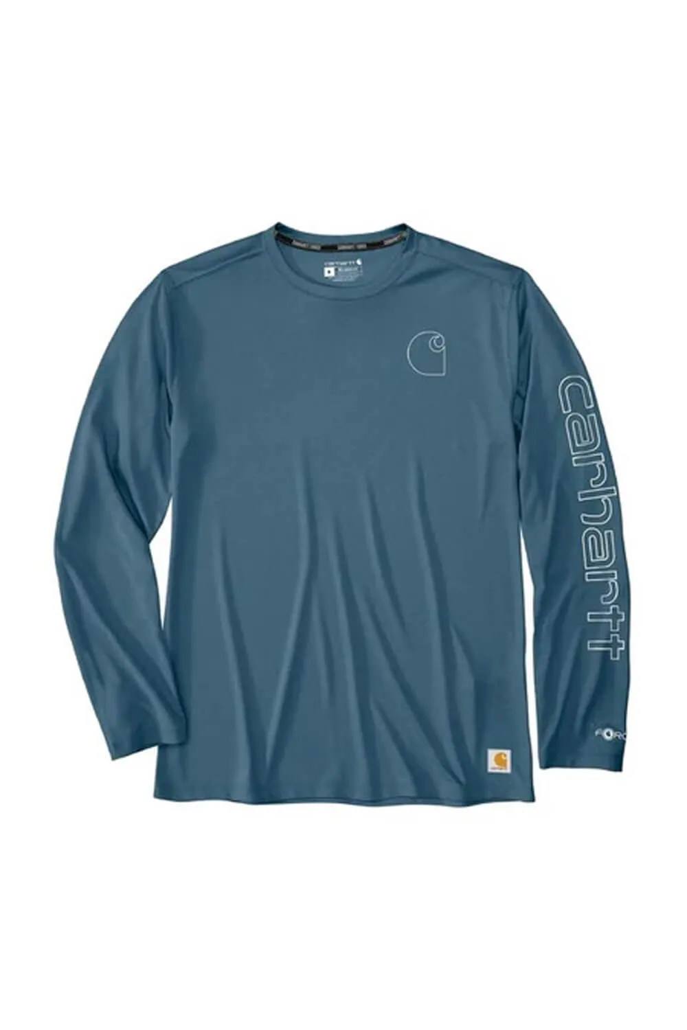 Carhartt Force Sun Defender Lightweight Long Sleeve T-Shirt for Men in Heather Blue | 106164-HK9-BLUE