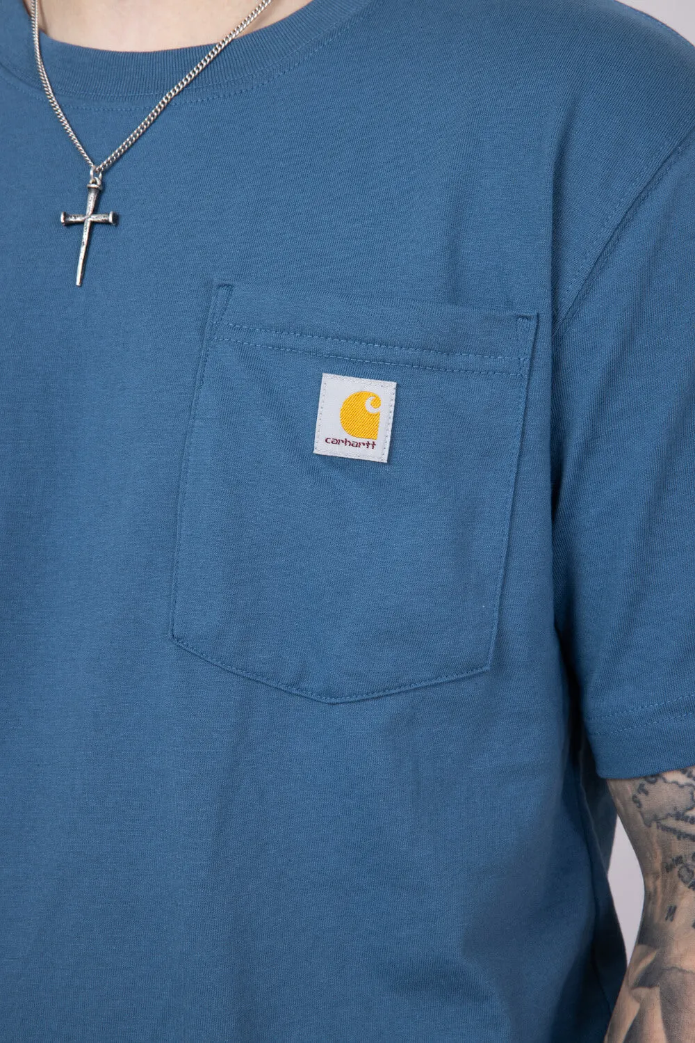 Carhartt Pocket Graphic T-Shirt for Men in Blue | 106760-HK8-STRMBLU