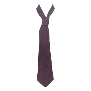 CHANEL Navy and Maroon Striped Neck Tie with Gold Chain Chanel