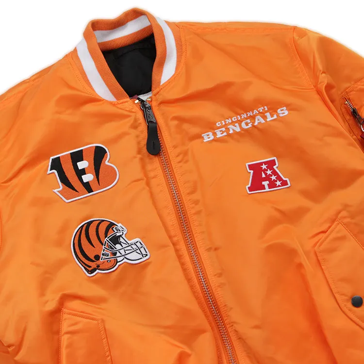 Cincinnati Bengals NFL Alpha Industries Orange Bomber Jacket (LIMITED)