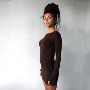 CIRCE Black Rusty Long Sleeve Mini Dress