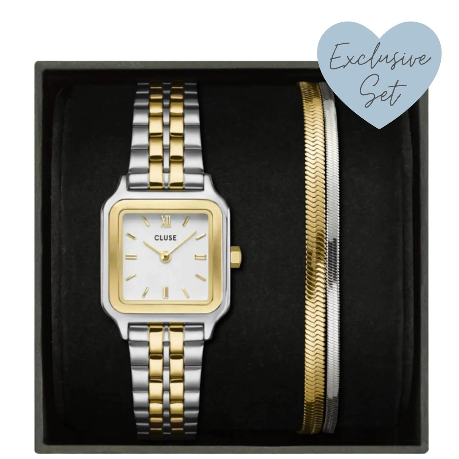Cluse Gracieuse Petite Two Tone Watch & Bracelet Gift Set