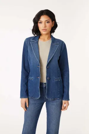 Coco Denim Blazer - Brit Blue