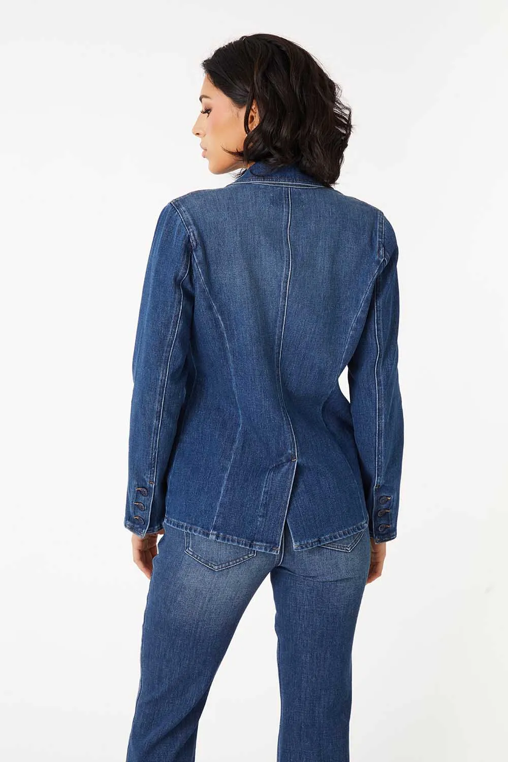 Coco Denim Blazer - Brit Blue