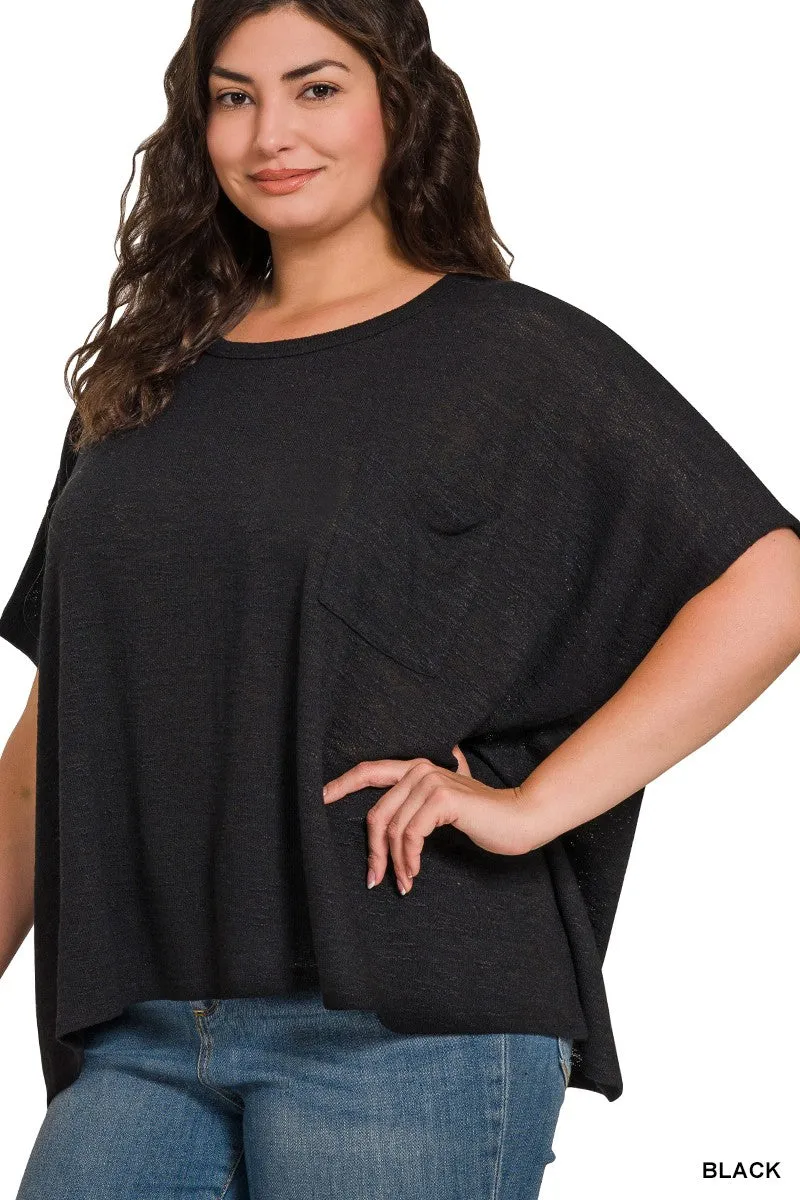 Collins Oversized Hacci Top | Black