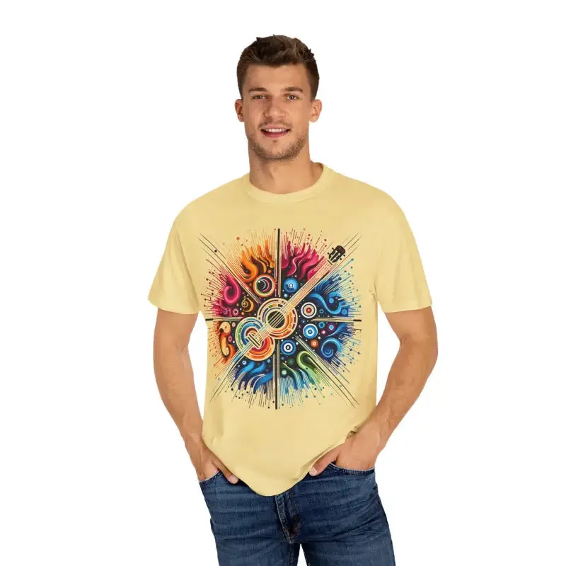 Colorful Musical Vibes Unisex Garment Dyed t Shirt