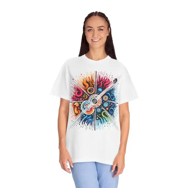 Colorful Musical Vibes Unisex Garment Dyed t Shirt