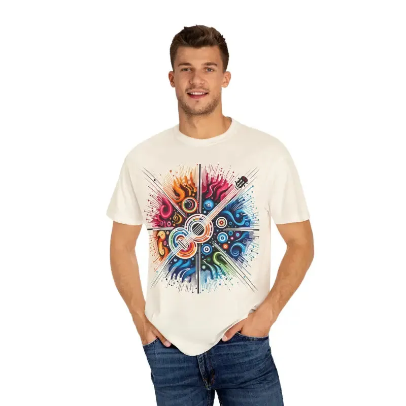 Colorful Musical Vibes Unisex Garment Dyed t Shirt